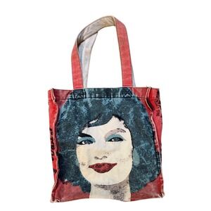 Andy Warhol Jackie Kennedy Pop Art Canvas Tote Bag Red Blue Portrait